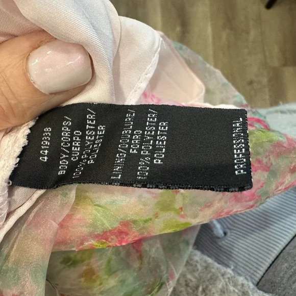 ML Monique Lhuillier Strapless Sweetheart Organaza Pink Pastel Floral Dress - Picture 6 of 6